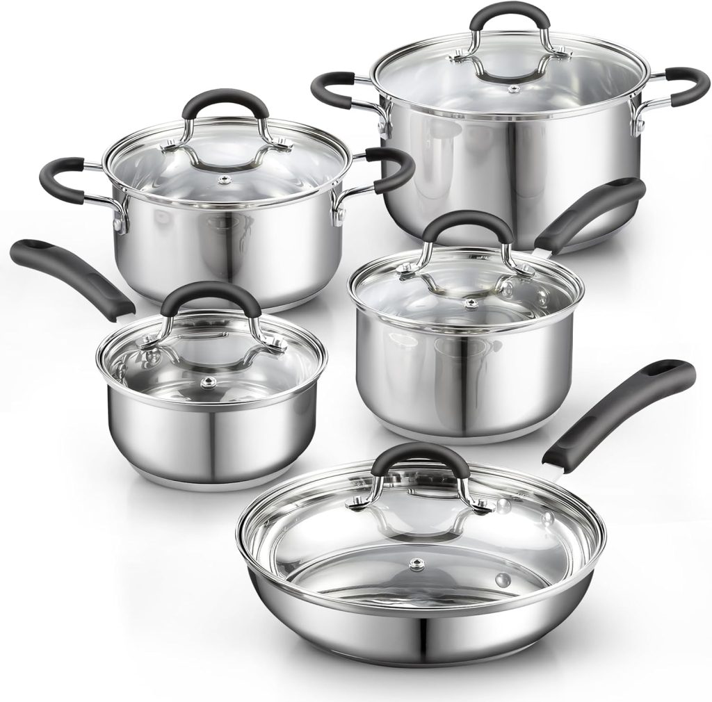 Stainless Steel 10-Piece Cookware Set