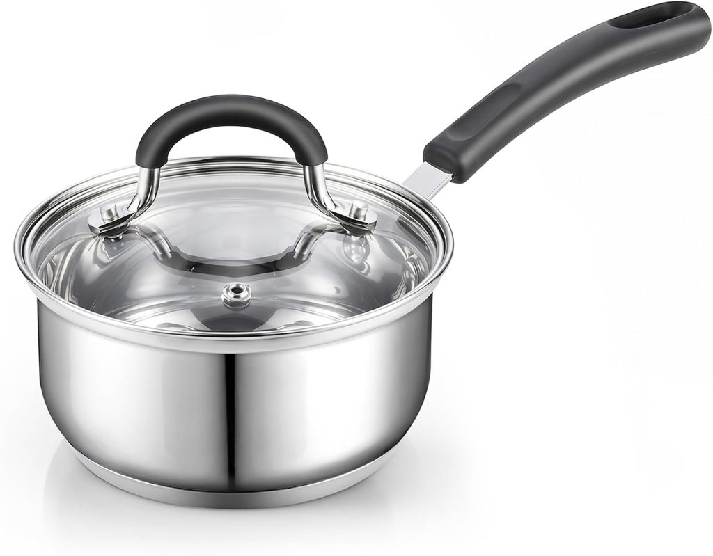 Stainless Steel Saucepan with Lid, 2 Quart