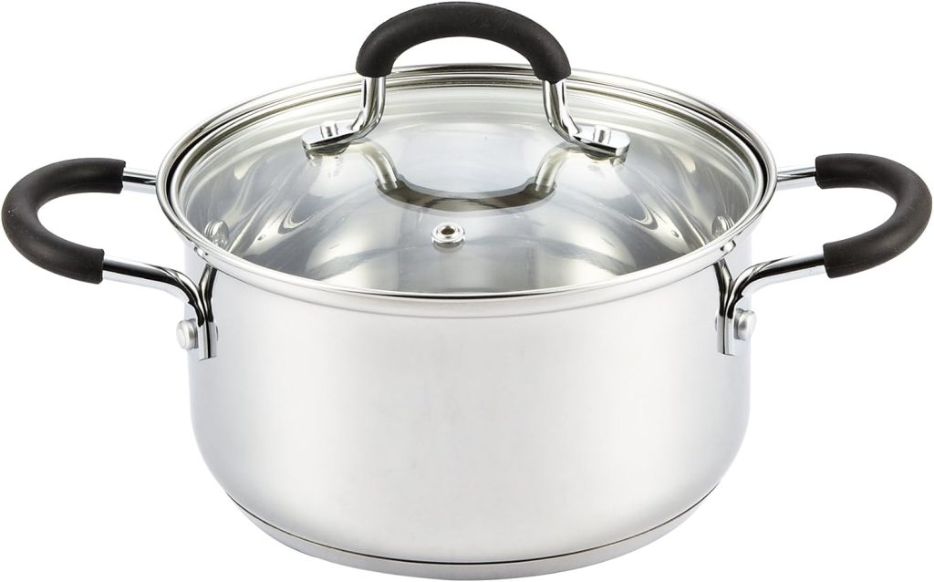 Stainless Steel Stock Pot With Lid, 3 Quarts