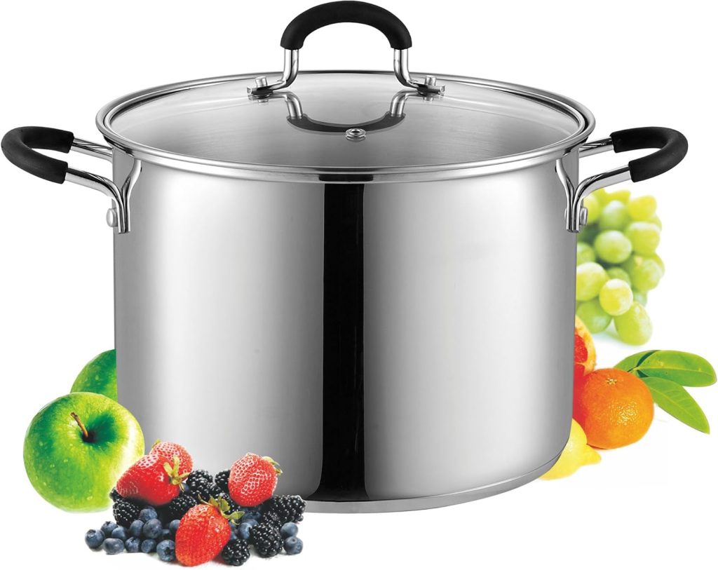 Stainless Steel Stockpot with Lid, 8 Quart