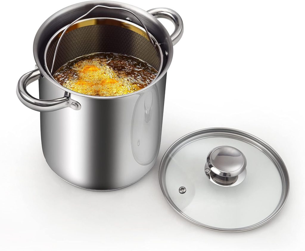 Stainless Steel 3-Piece Vegetable Asparagus Steamer Pot, 4 Quart