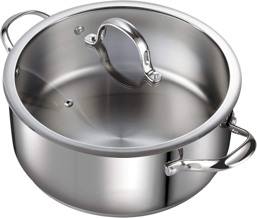Stainless Steel Dutch Oven Casserole with Lid, 7 Quart