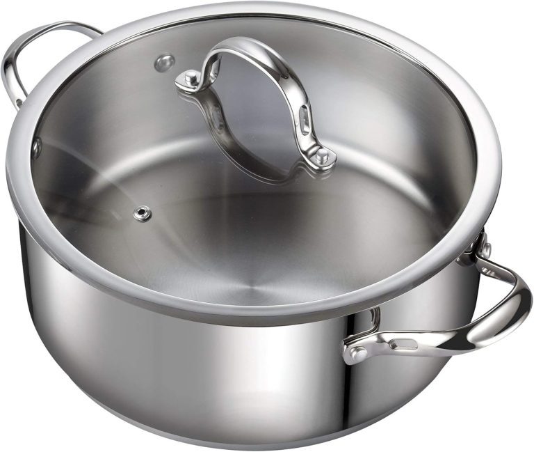 Stainless Steel Dutch Oven Casserole with Lid, 7 Quart