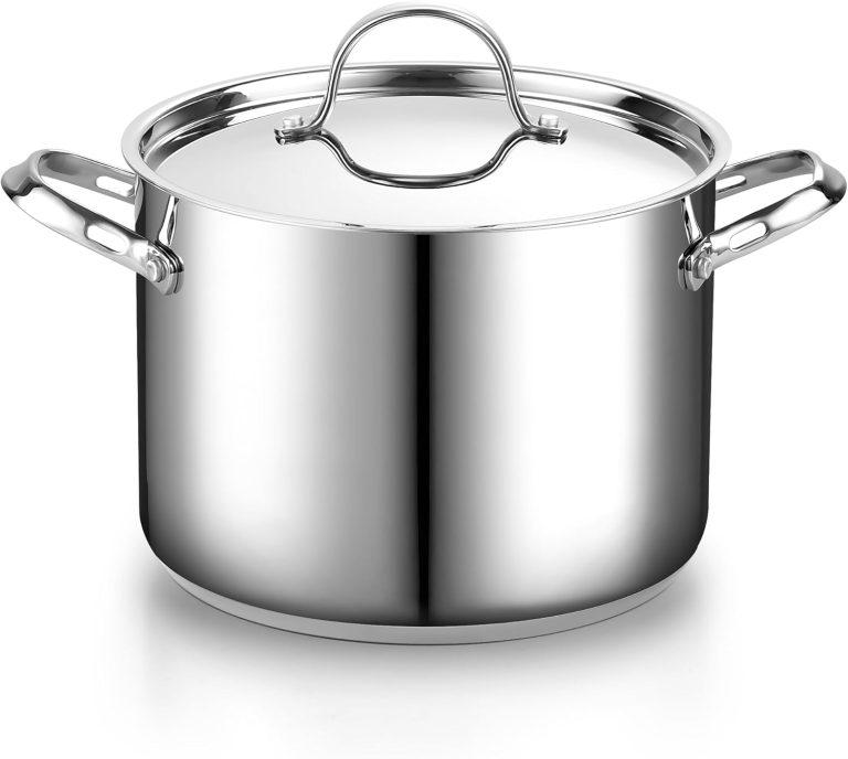 Stainless Steel Stockpot with Lid, 8 Quart