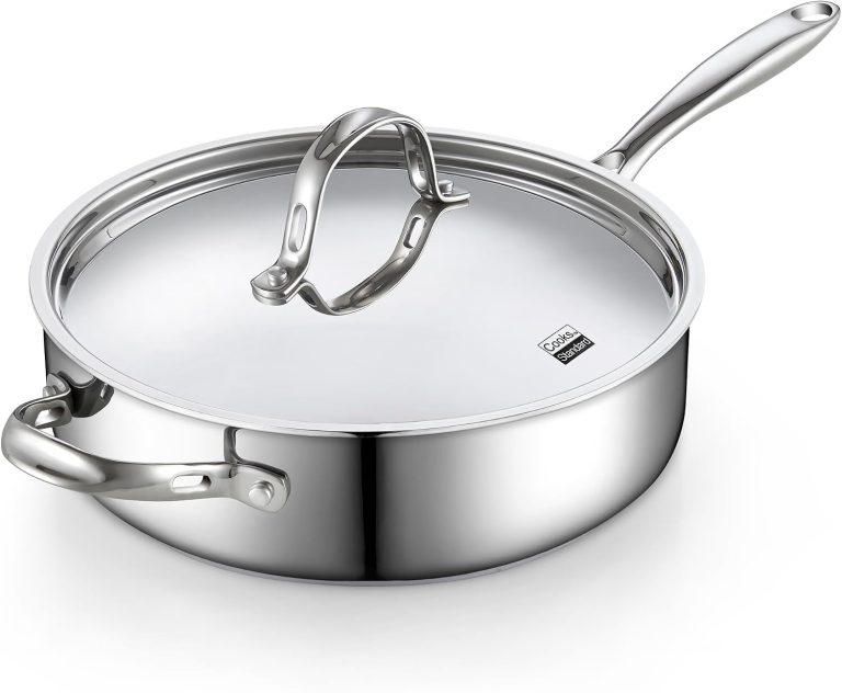 Stainless Steel Deep Saute Pan With Lid, 5 Quart