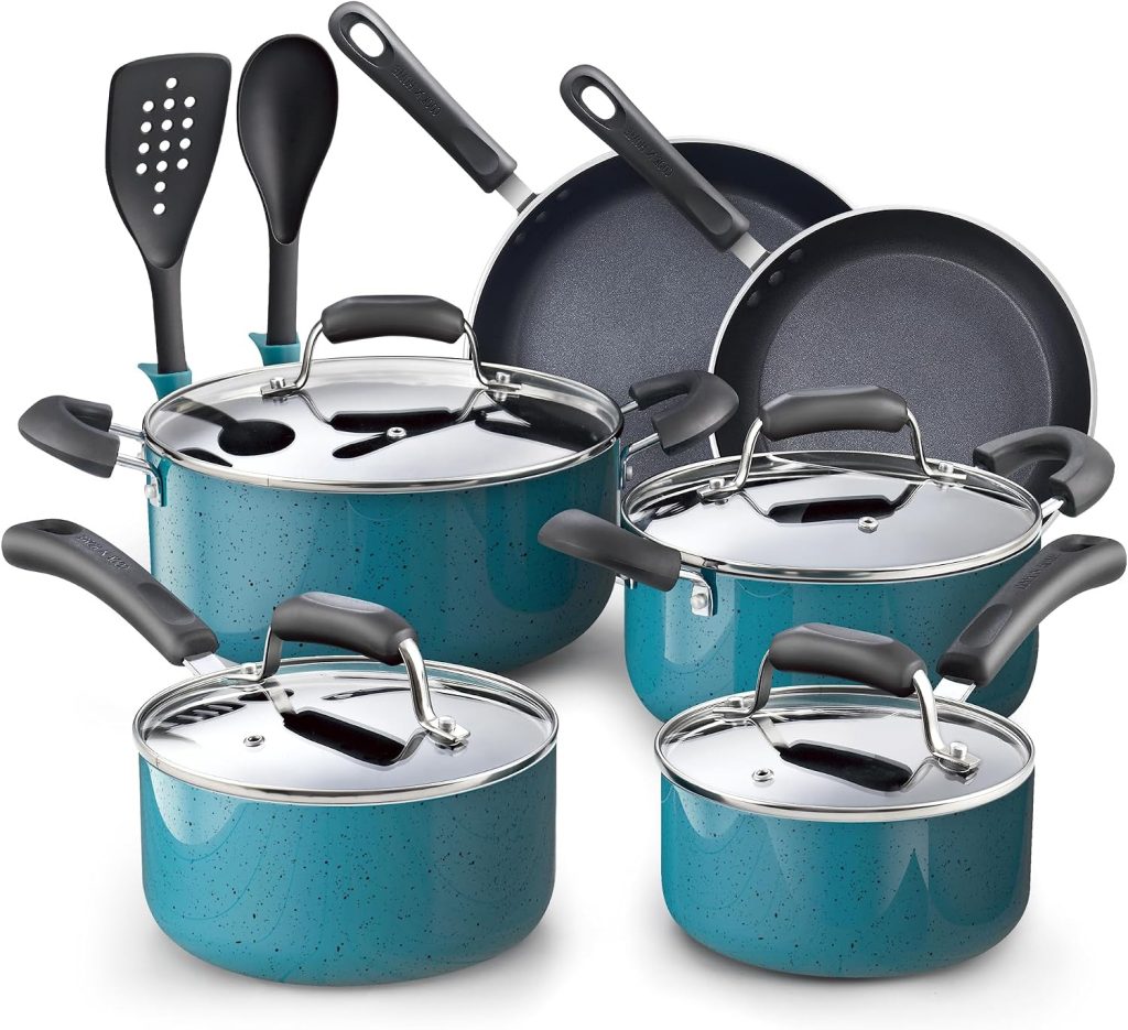 Nonstick 12-Piece Cookware Set, Turquoise