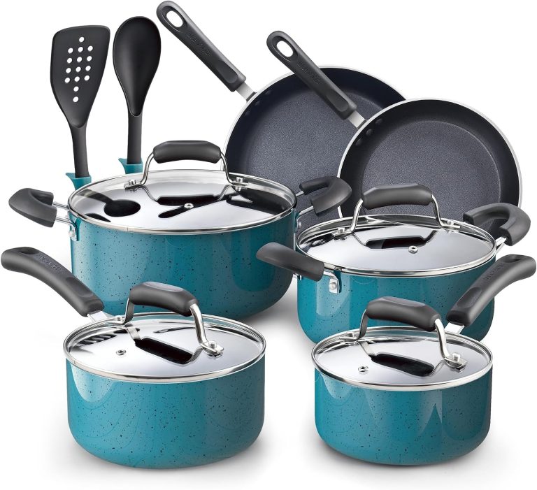 Nonstick 12-Piece Cookware Set, Turquoise