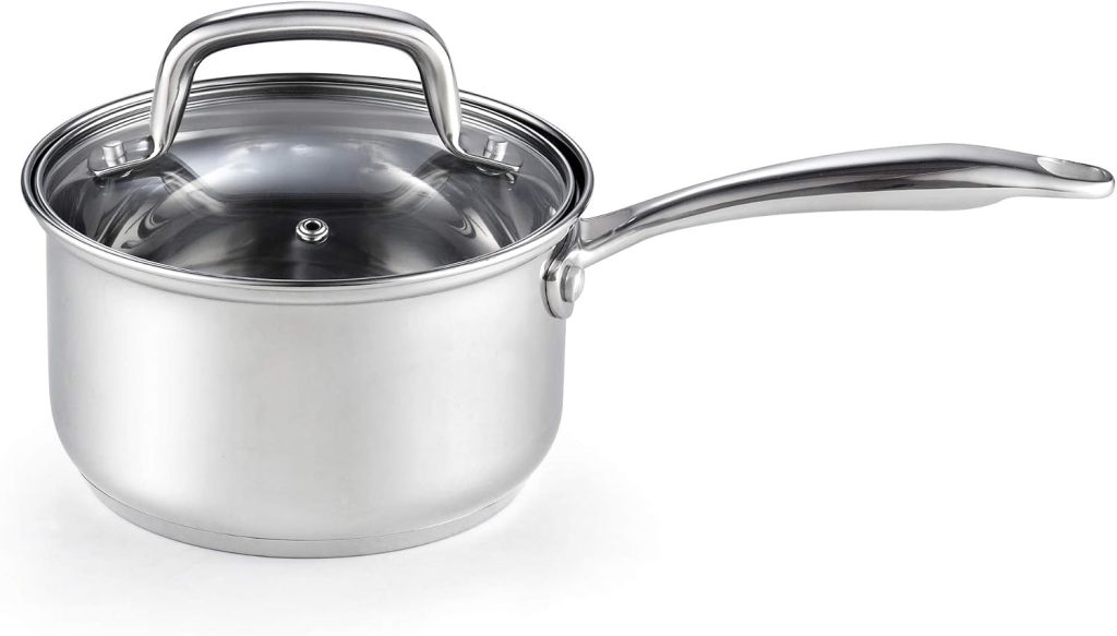 Stainless Steel Saucepan With Lid, 2-Quart