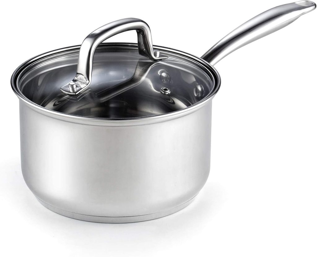 Stainless Steel Saucepan With Lid, 3-Quart