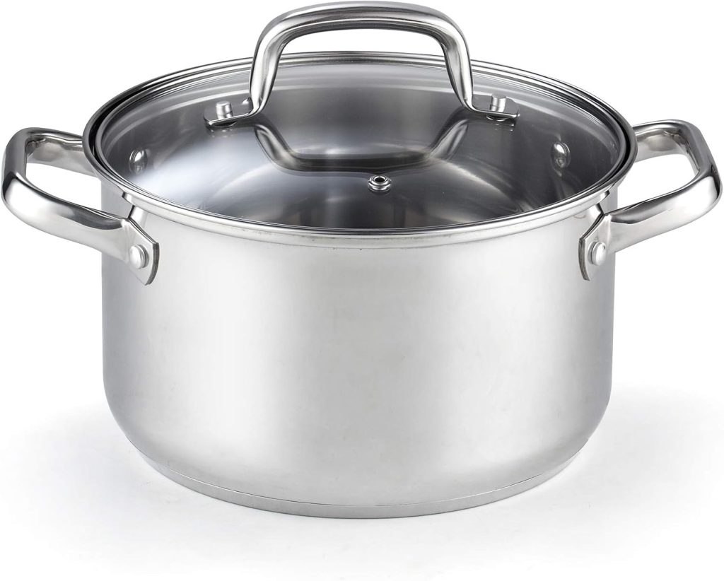 Stainless Steel Stockpot With Lid, 5-Quart
