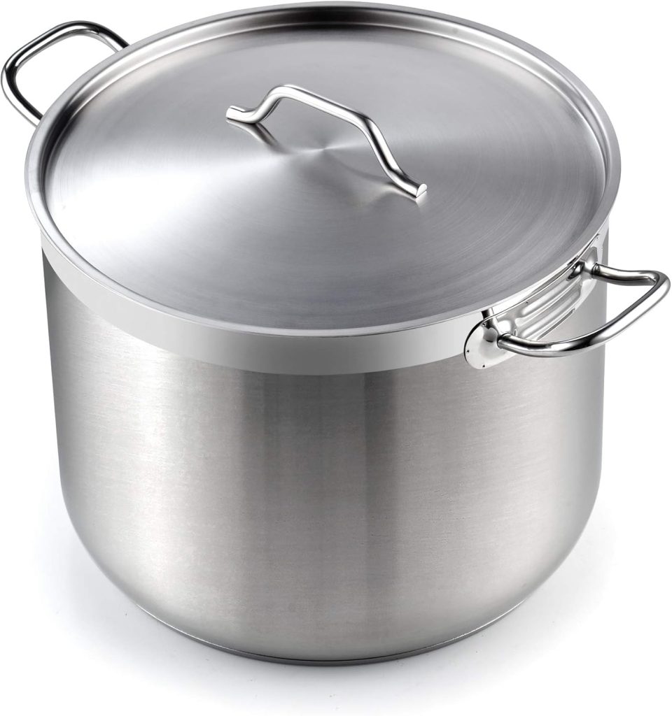 Stainless Steel Stockpot With Lid, 30 Quart