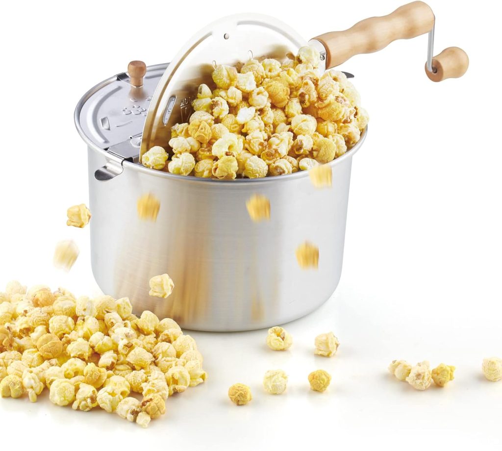 Aluminium Stovetop Popcorn Popper, 6 Quart