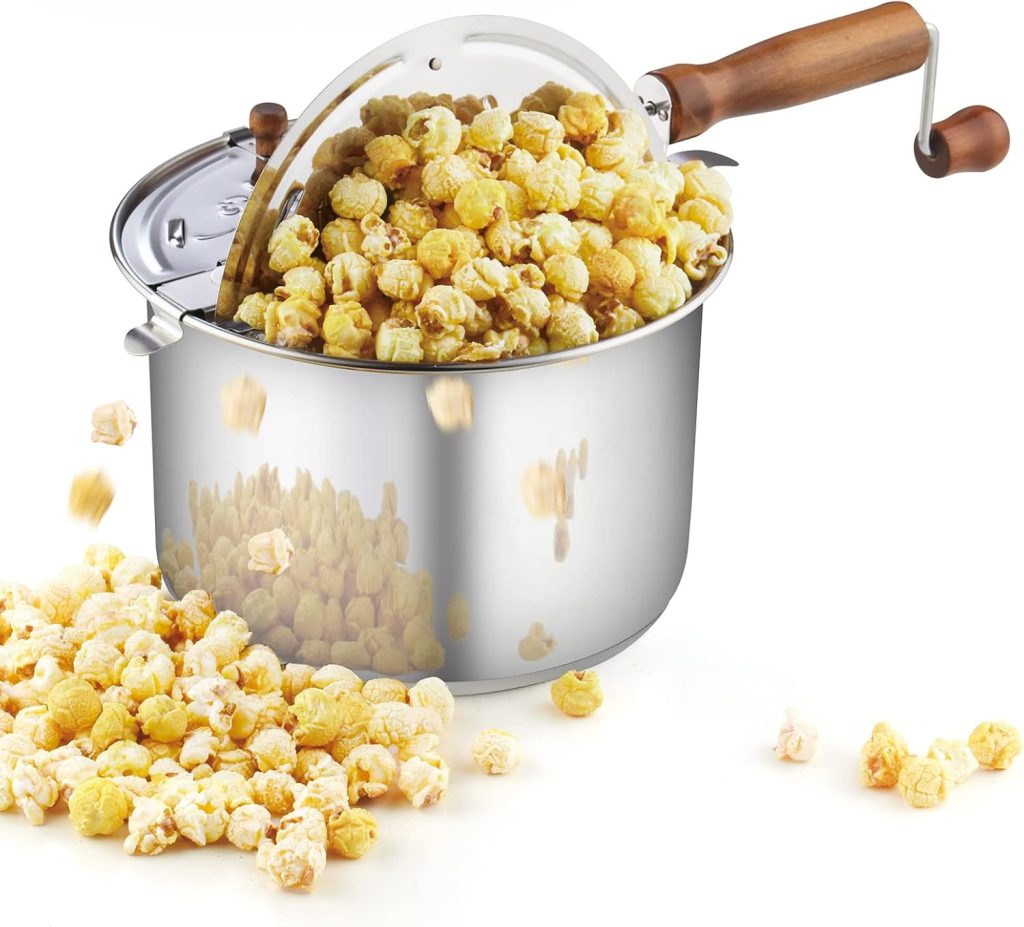 Stainless Steel Stovetop Popcorn Popper, 6 quart
