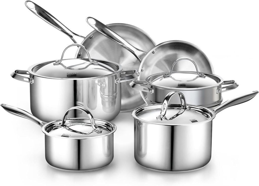 Stainless Steel 10-Piece Cookware Set