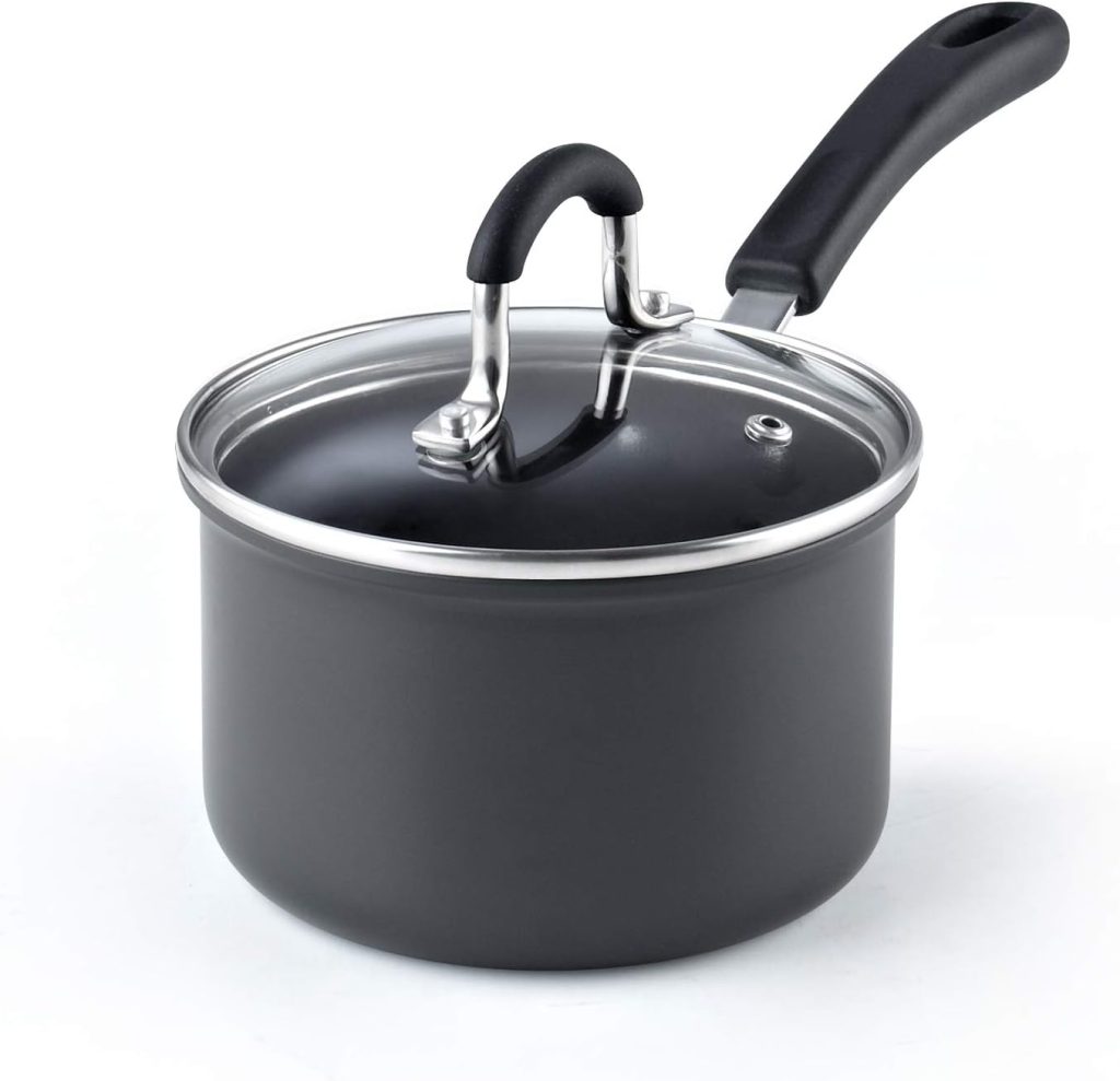 Hard Anodized Nonstick Saucepan With Lid, 1.5 Quart
