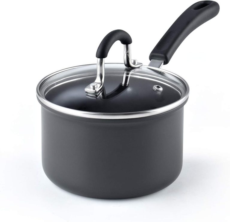 Hard Anodized Nonstick Saucepan With Lid, 1.5 Quart