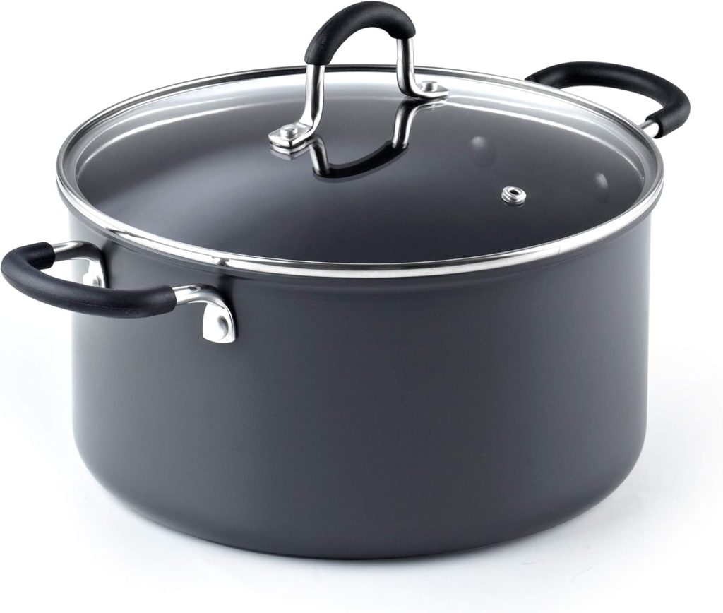 Hard Anodized Nonstick Stockpot With Lid, 6 Quart