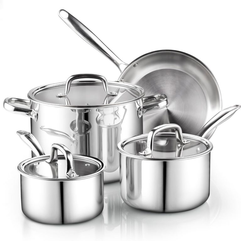 Tri-Ply Clad Stainless Steel 7-Piece Cookware Set
