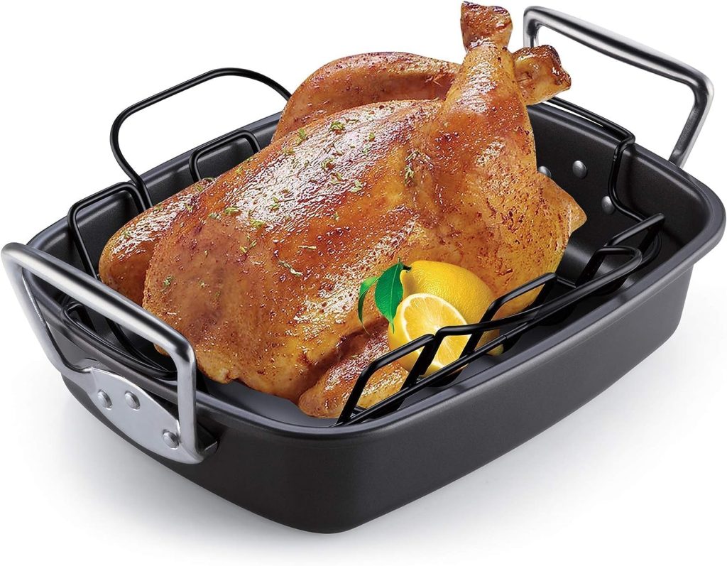 Nonstick Bakeware Roaster with Rack, 17×13-inches