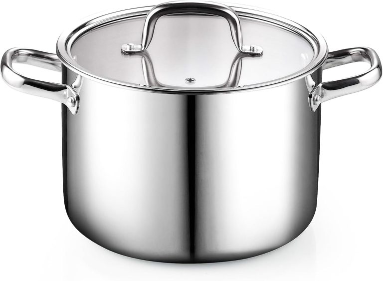 Tri-Ply Clad Stainless Steel Stockpot with Lid, 8 Quart