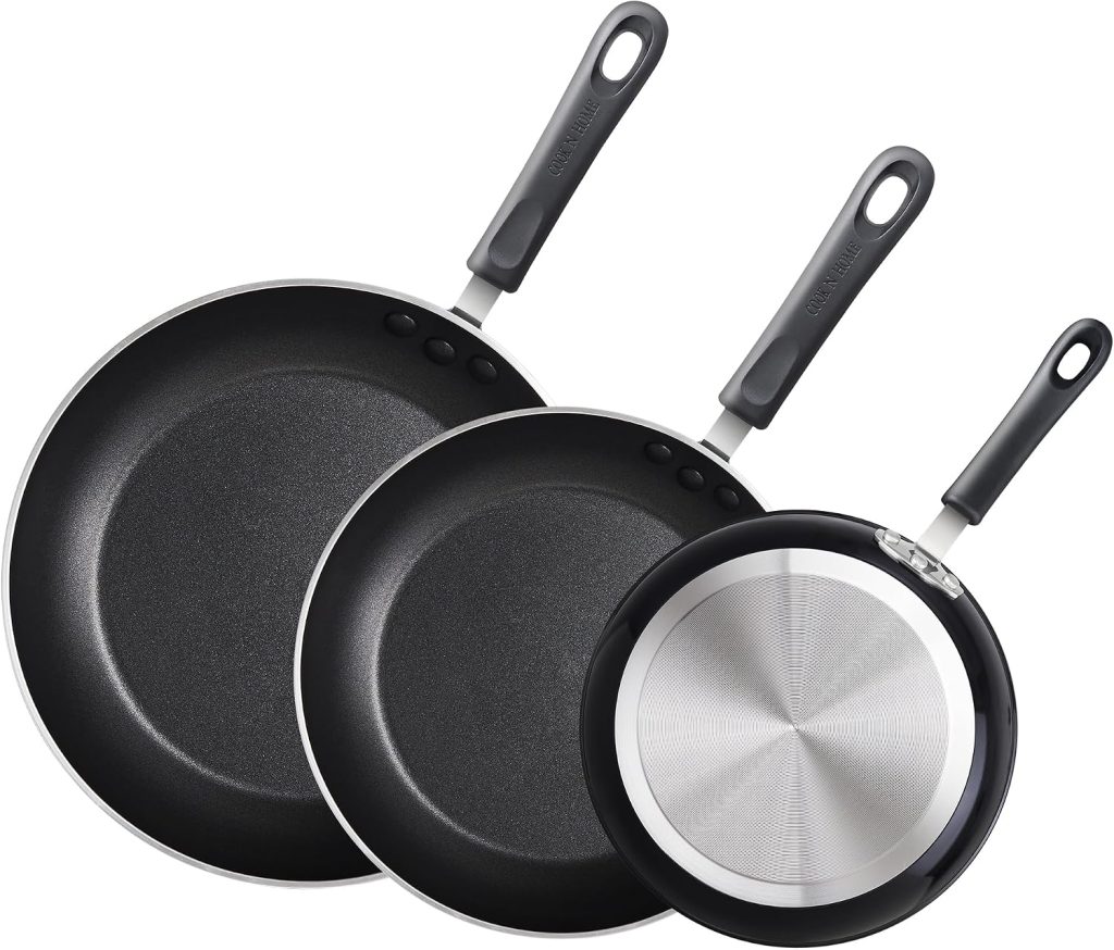 Nonstick 3-Piece Fry Pan Set, 8-Inch, 9.5-Inch, 11-Inch