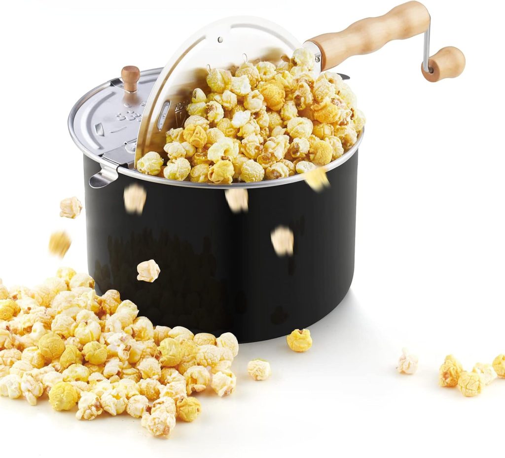 Aluminum Stovetop Popcorn Popper, 6 quart, Red