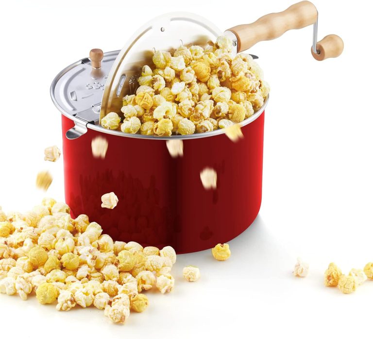 Aluminum Stovetop Popcorn Popper, 6 quart, Black