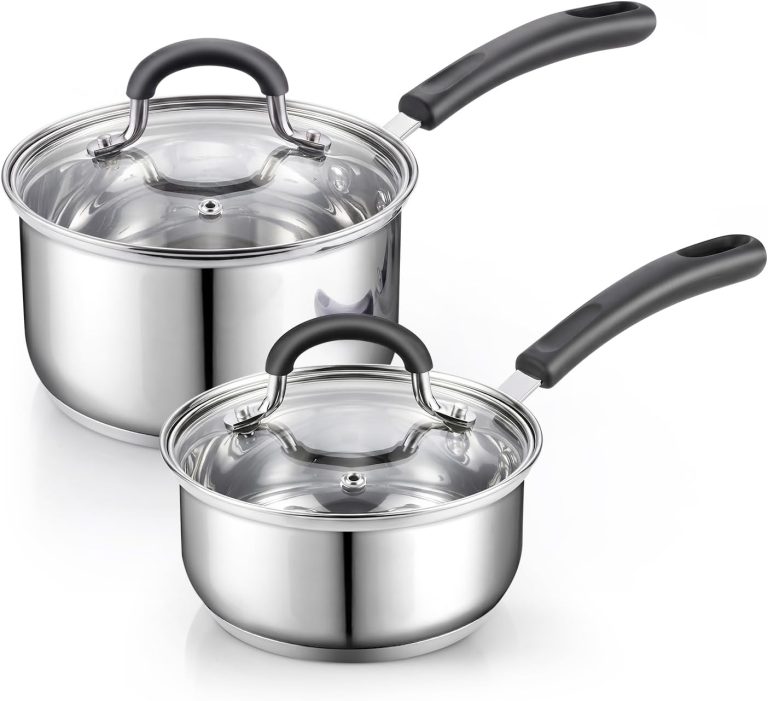 Stainless Steel Sauce Pan with Lid, 1 Quart +2 Quart