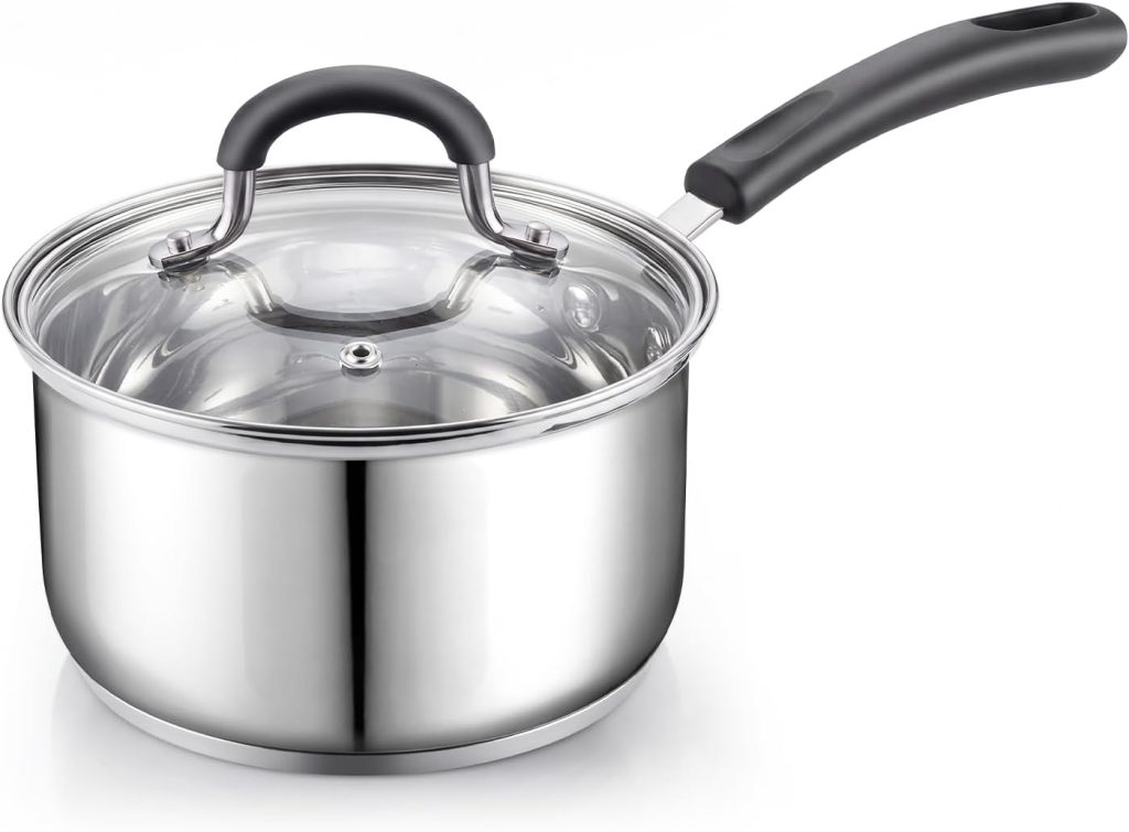 Stainless Steel Saucepan With Lid, 3-Quart