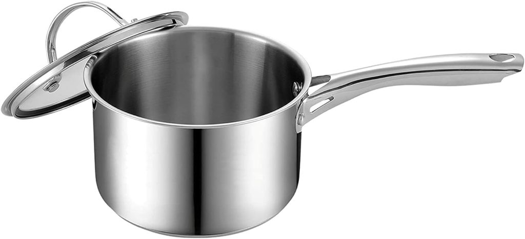 Stainless Steel Saucepan With Lid, 2 Quart
