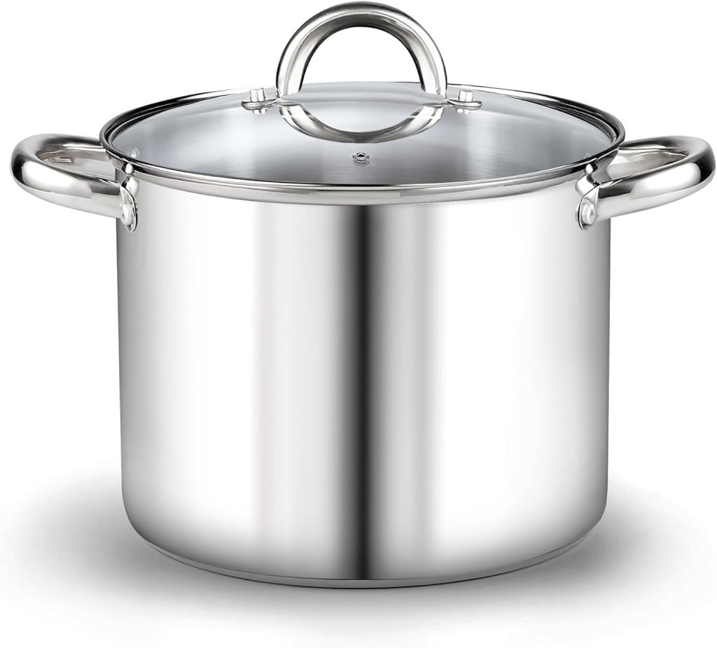 Stainless Steel Stock Pot With Lid, 12 Quart