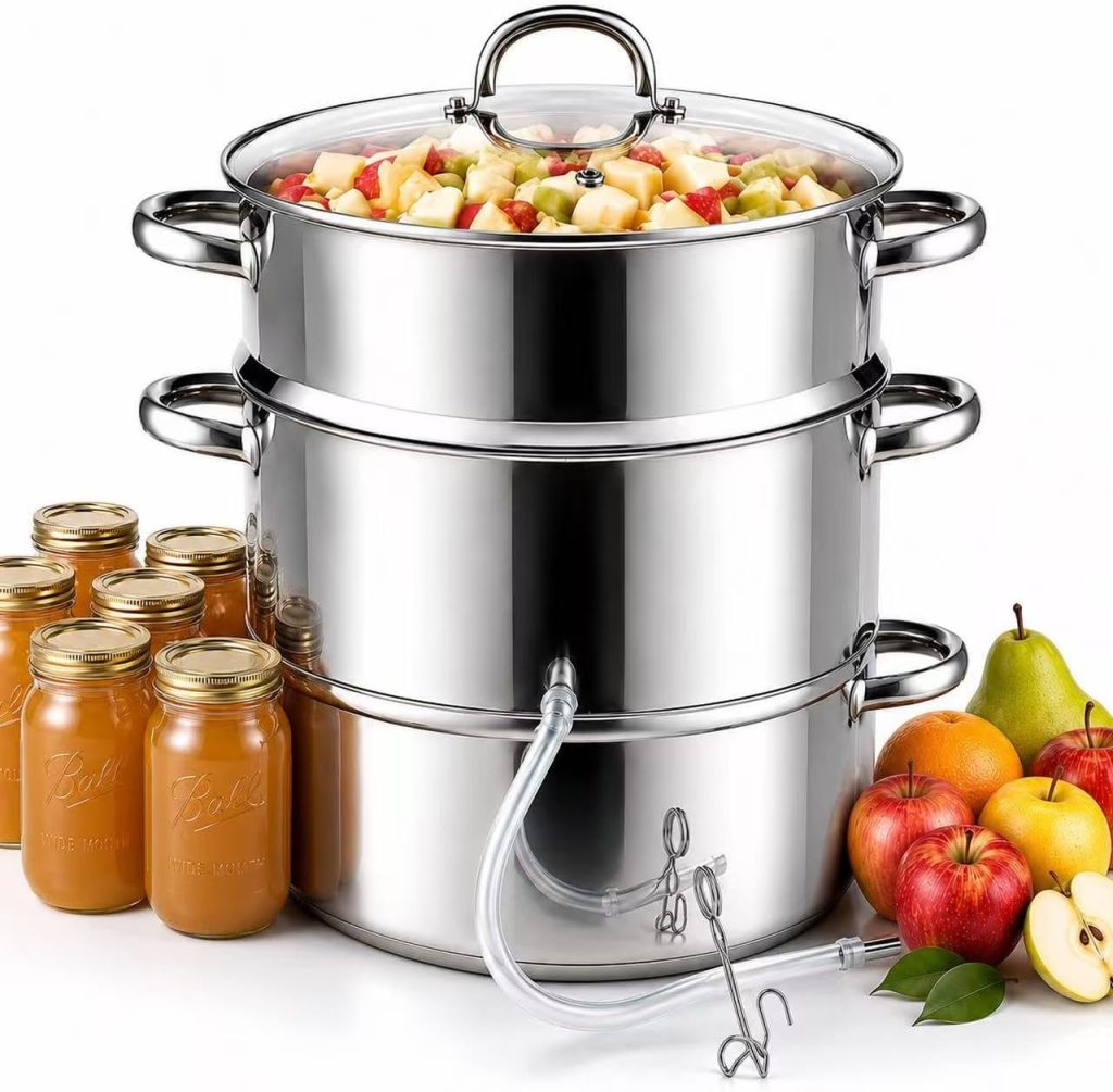 Stainless Steel Fruit Juicer Steamer Multipot, 11-Quart