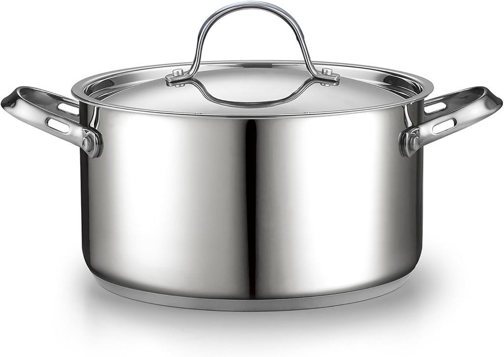 Stainless Steel Stockpot with Lid, 6-Quart