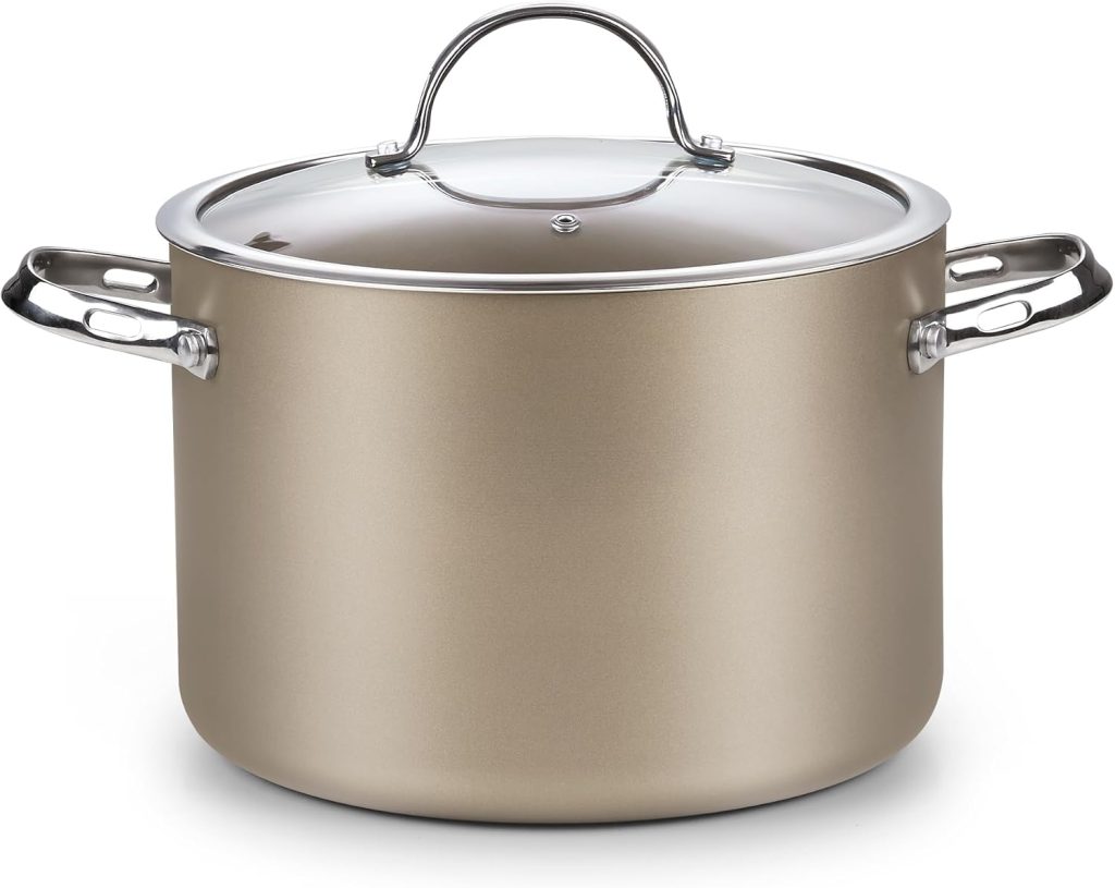 Hard Anodized Nonstick Stockpot with Lid, 8 Quart