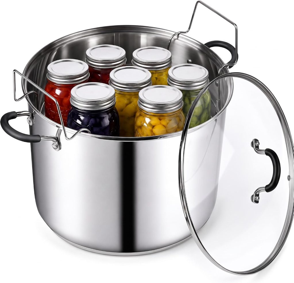 Stainless Steel Water Bath Canner with Lid & Jar Rack, 20 Quart