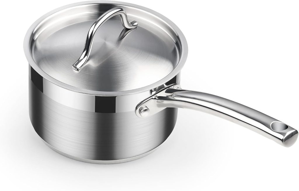 Stainless Steel Saucepan With Lid, 2 Quart