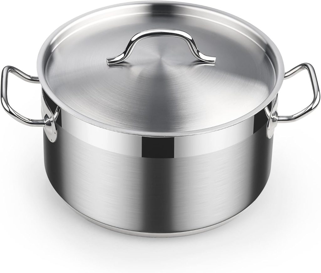 Stainless Steel Stockpot With Lid, 6 Quart