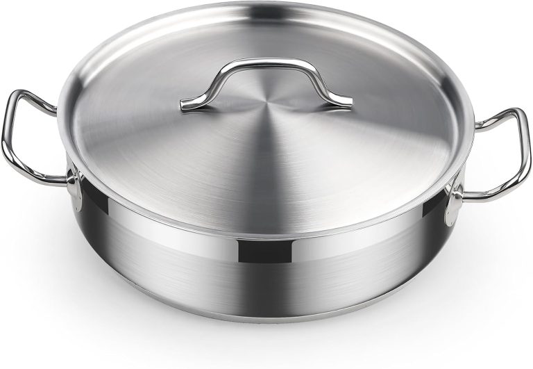 Stainless Steel Deep Sauté Pan With Lid, 4 Quart