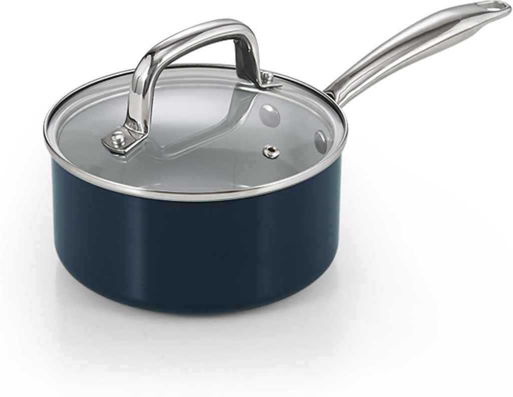 Nonstick Saucepan With Lid, 1.5-Quart, Blue