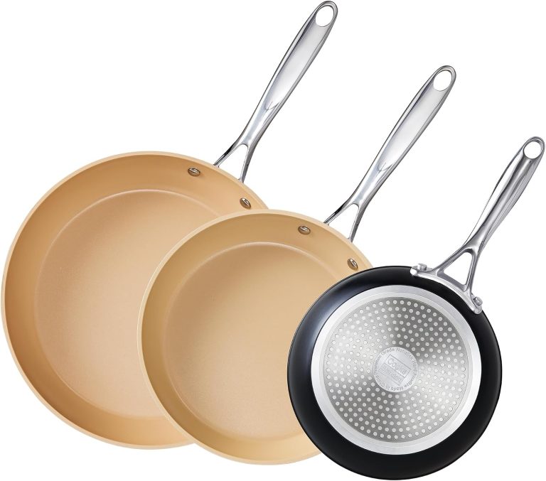 Hard Anodize Ceramic Nonstick 3-Piece Fry Pan Set, 8-9.5-11 Inch