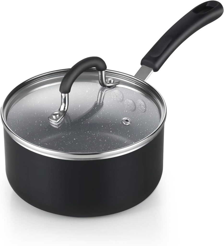 Nonstick Saucepan With Lid, 1 Quart
