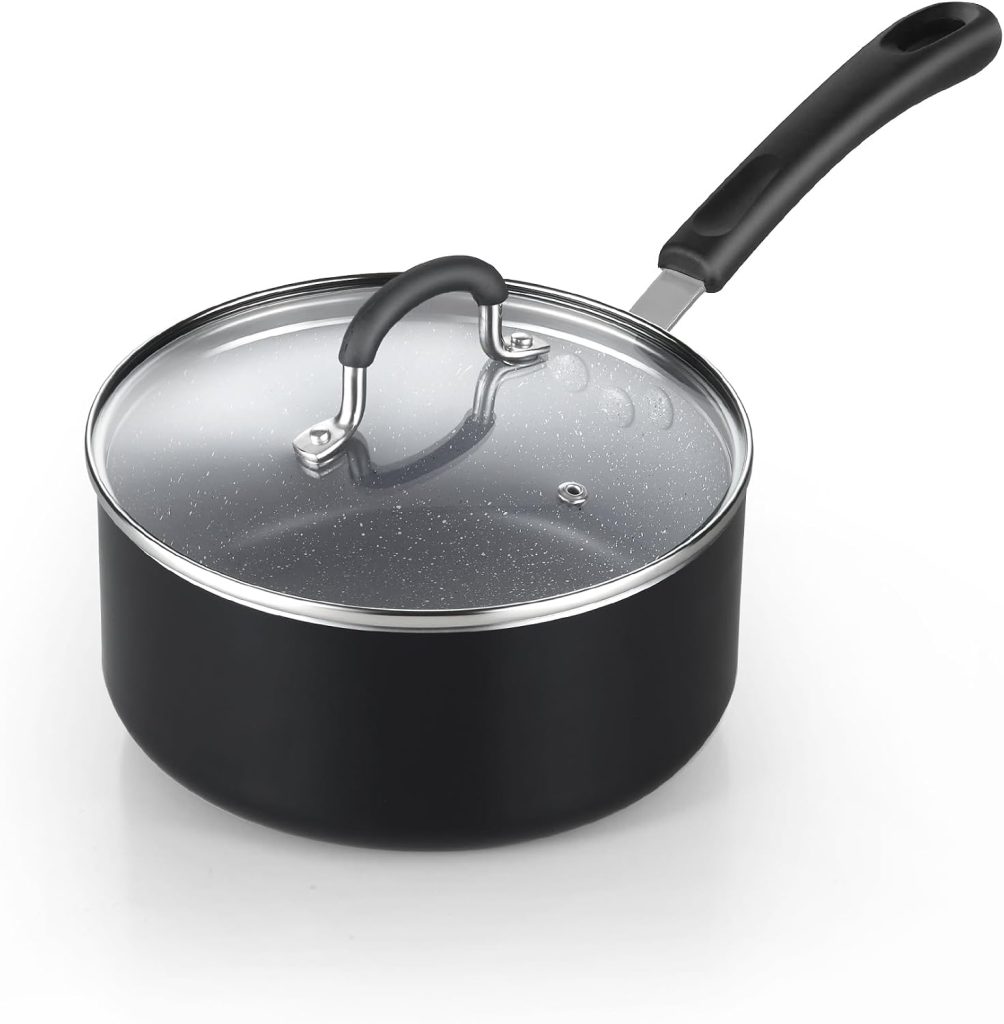 Nonstick Saucepan With Lid, 2 Quart
