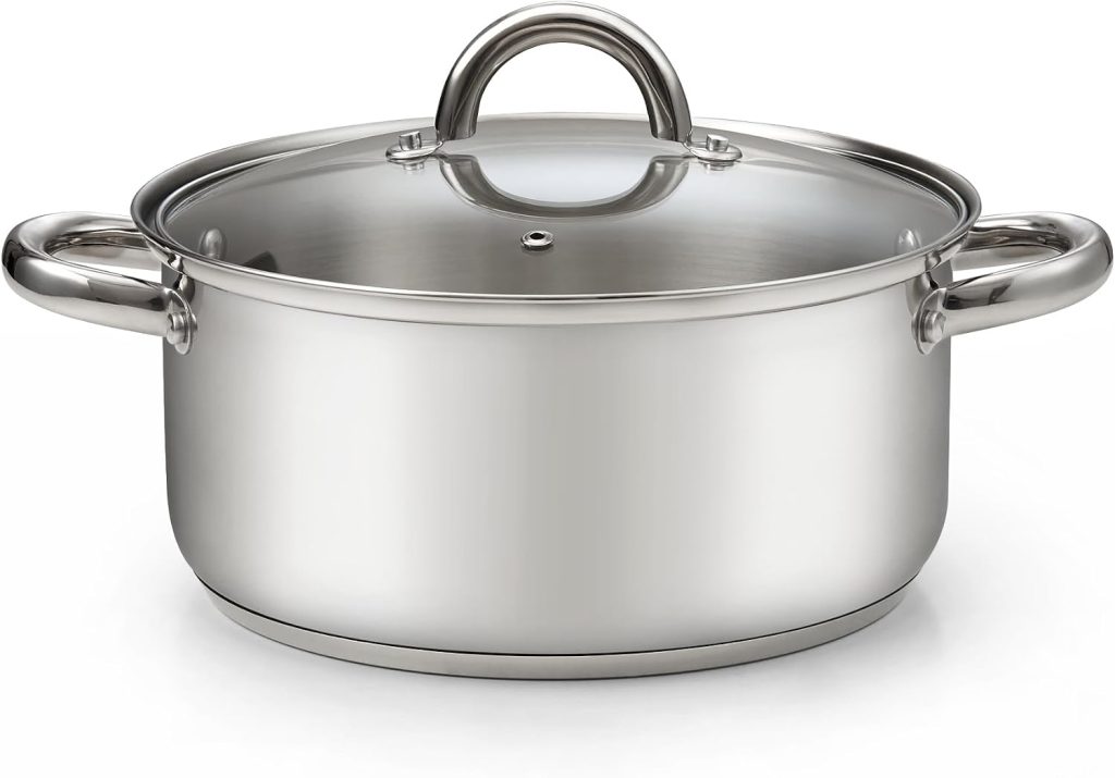 Stainless Steel Stock Pot With Lid, 5.5 Quart