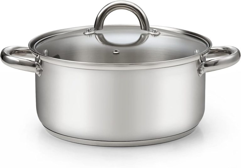 Stainless Steel Stock Pot With Lid, 5.5 Quart