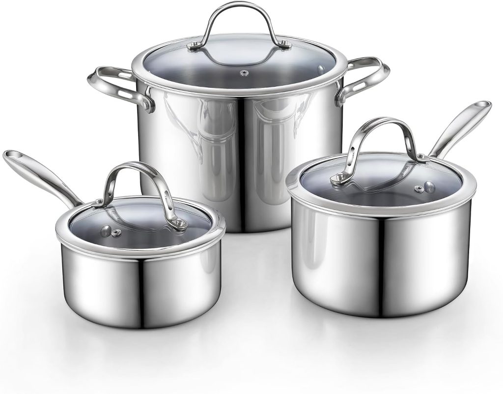Multi-Ply Clad Stainless Steel 6-Piece Cookware Set