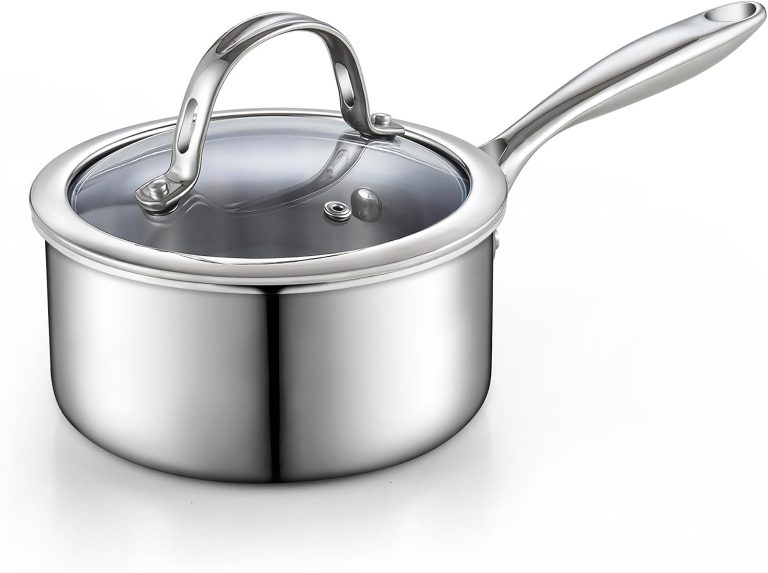 Multi-Ply Clad Stainless Steel Saucepan With Lid, 1.5 Quart
