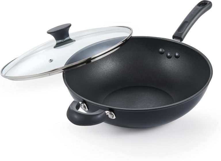 Hard Anodized Nonstick Wok With Lid, 30 cm