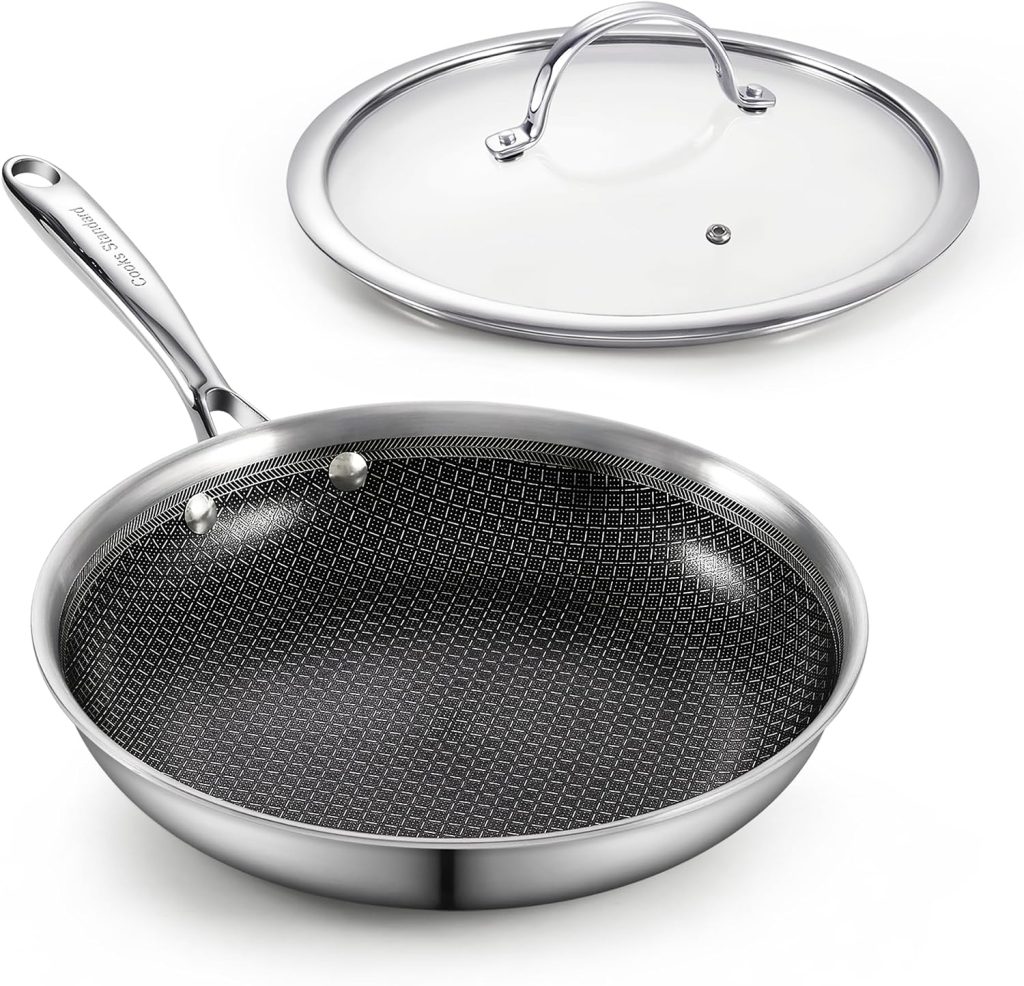 Multi-Ply Clad Stainless Steel Fry Pan With Lid, 8-Inch