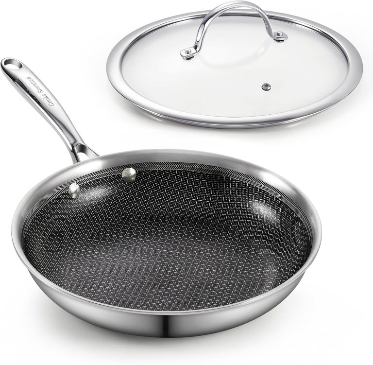 Multi-Ply Clad Stainless Steel Fry Pan With Lid, 10.5-Inch