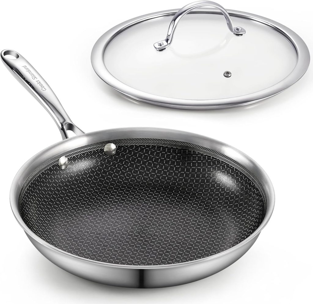 Multi-Ply Clad Stainless Steel Fry Pan With Lid, 12-Inch